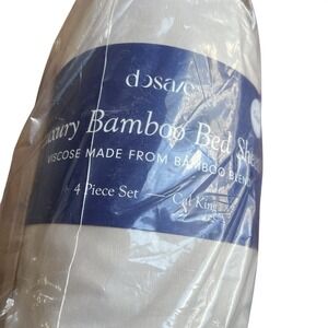 Dosaze Luxury Bamboo Bed Sheets Cal King Slate 4 Piece Set Viscose Blend Cooling